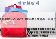 衡水金卷先享题 2022-2023学年度上学期高三年级七调考试(新教材)物理答案