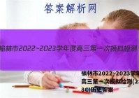 榆林市2022~2023学年度高三第一次模拟检测(23-218C)历史答案