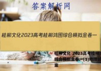 桂柳文化 2023高考桂柳鸿图综合模拟金卷一(1)地理试题答案