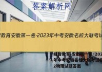 皖智教育 安徽第一卷·2023年中考安徽名校大联考试卷(二)2物理试题答案