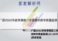广西2022年秋季期高二年级期末教学质量监测(23-247B)历史答案