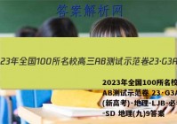 2023年全国100所名校高三AB测试示范卷 23·G3AB(新高考)·地理-LJB-必考-SD 地理(九)9答案