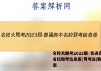 名校大联考2023届·普通高中名校联考信息卷(月考四)数学答案