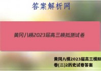黄冈八模2023届高三模拟测试卷(二)2历史试卷答案