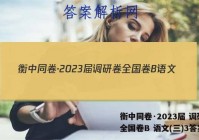 衡中同卷·2023届 调研卷 全国卷B 语文(三)3答案