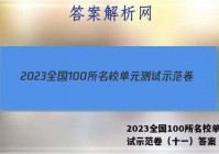 2023全国100所名校单元测试示范卷（十一）答案