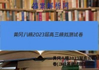 黄冈八模2023届高三模拟测试卷(二)2英语试题答案