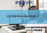 2023届高考单科滚动检测卷 XJC(三)3政治答案
