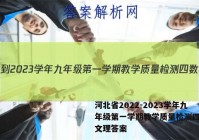 河北省2022-2023学年九年级第一学期教学质量检测四数学文理答案