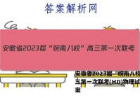 安徽省2023届“皖南八校”高三第一次联考(HD)物理试题答案