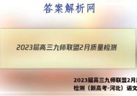 2023届高三九师联盟2月质量检测（新高考-河北）语文答案