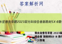衡水金卷先享题 2023届分科综合卷 新教材SX·B 数学(一)1答案