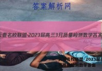 天壹名校联盟·2023届高三3月质量检测数学答案