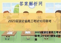 2023届湖北省高三考试10月联考(23-22C)语文试题答案
