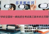 2023年普通高等学校全国统一模拟招生考试 高三新未来元月联考理科数学答案