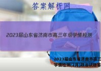 2023届山东省济南市高三年级学情检测(2月)政治试题答案