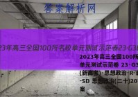 2023年高三全国100所名校单元测试示范卷 23·G3DY(新高考)·思想政治-R-必考-SD 思想政治(二十)20答案