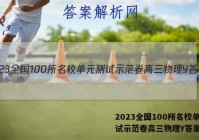 2023全国100所名校单元测试示范卷高三物理Y答案