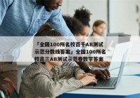 「全国100所名校百千AB测试示范分数线答案」全国100所名校高三AB测试示范卷数学答案