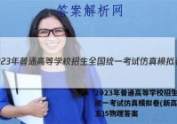 2023年普通高等学校招生全国统一考试仿真模拟卷(新高考)(五)5物理答案