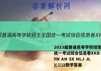 2023届普通高等学校招生全国统一考试综合信息卷XKB-E(YN AH SX HLJ JL)(二)2数学答案