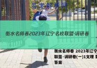 衡水名师卷 2023年辽宁名校联盟·调研卷(一)1文理 数学答案