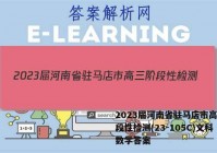 2023届河南省驻马店市高三阶段性检测(23-105C)文科数学答案