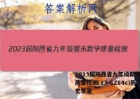 2023届陕西省九年级期末教学质量检测(23-CZ84c)历史答案