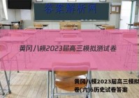 黄冈八模2023届高三模拟测试卷(六)6历史试卷答案