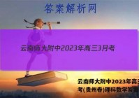 云南师大附中2023年高三3月考(贵州卷)理科数学答案