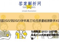 九师联盟 2022-2023学年高三10月质量检测数学XG答案