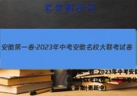 安徽第一卷·2023年中考安徽名校大联考试卷（一）B卷化学试卷 答案(更新中)