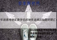2023年新高考地区数学名校地市选填压轴题好题汇编 07（含解析）答案