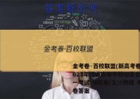 金考卷·百校联盟(新高考卷)2023年普通高等学校招生全国统一考试 领航卷(五)5物理 考卷答案