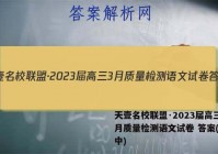 天壹名校联盟·2023届高三3月质量检测语文试卷 答案(更新中)