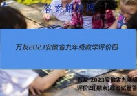 万友 2023安徽省九年级教学评价四(期末)政治试卷答案