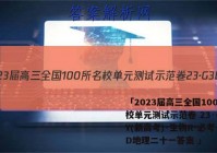 「2023届高三全国100所名校单元测试示范卷 23·G3DY(新高考)·生物R-必考-SD地理二十一答案 」