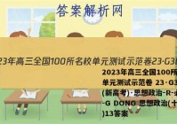 2023年高三全国100所名校单元测试示范卷 23·G3DY(新高考)·思想政治-R-必考-G DONG 思想政治(十三)13答案