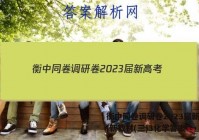 衡中同卷调研卷2023届新高考/新教材(三)3化学答案