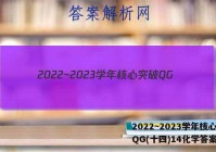 2022~2023学年核心突破QG(十四)14化学答案