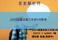 2023届重庆高三年级3月联考（807C·C QING）l地理试卷 答案(更新中)