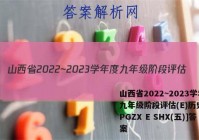山西省2022~2023学年度九年级阶段评估(E)历史[R-PGZX E SHX(五)]答案