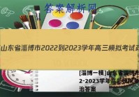 [淄博一模]山东省淄博市2022-2023学年高三模拟考试政治答案