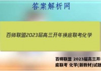 百师联盟 2023届高三开年摸底联考 化学(新教材)试题答案