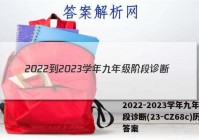 2022-2023学年九年级阶段诊断(23-CZ68c)历史答案