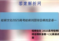 桂柳文化 2023高考桂柳鸿图综合模拟金卷一(1)英语试题答案