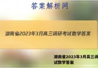 湖南省2023年3月高三调研考试数学答案