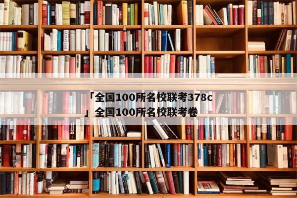「全国100所名校联考378c」全国100所名校联考卷
