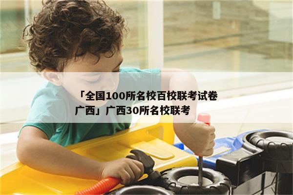 「全国100所名校百校联考试卷广西」广西30所名校联考