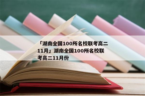 「湖南全国100所名校联考高二11月」湖南全国100所名校联考高二11月份